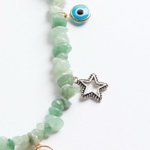 New Torrid Green Stone Evil Eye Hamsa Charm Adjustable Necklace - Picture 6 of 6